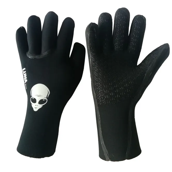 Hovedbilde Lunasurf 5mm Wetsuit 5 finger glove white logo