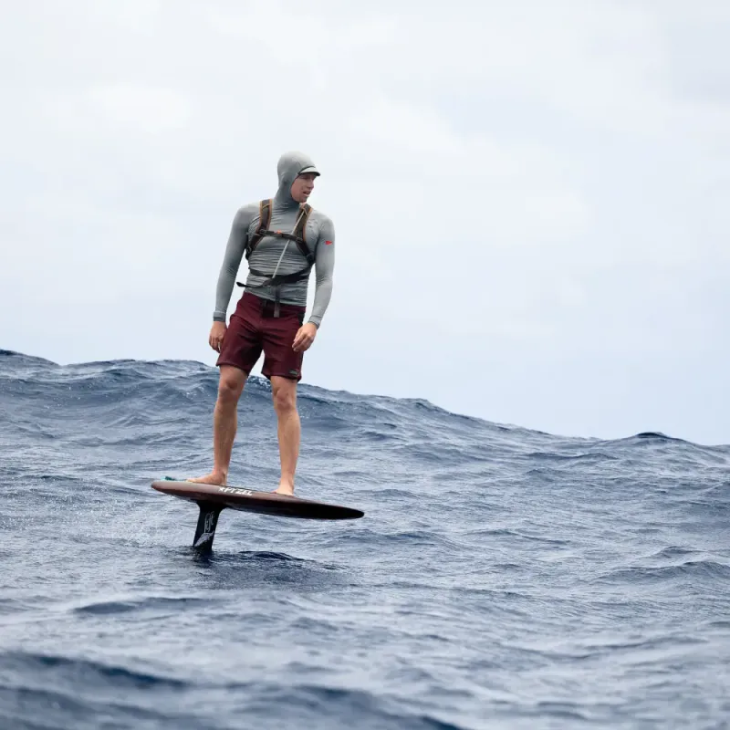 Long Sleeve Hooded Rashguard Silver