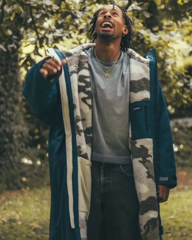 Dryrobe Advance Long Sleeve - Deep Sea Blue Camo - RECYCLED