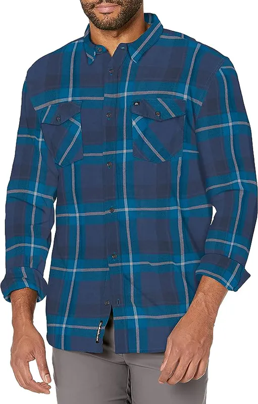 Quiksilver Men's Draymen Stretch Button Up Flannel Shirt